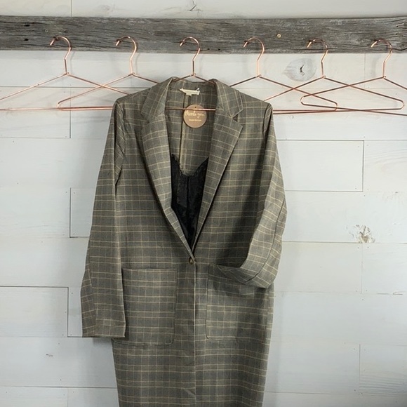 Blake Bark & Grey Plaid Single Button Blazer - Picture 2 of 6